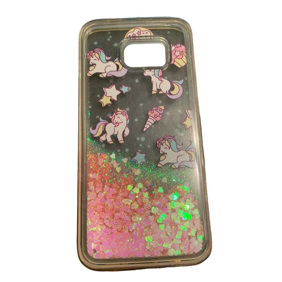 Unicorns and Ice cream glitter pink hearts phone Case - Picture 3 of 3